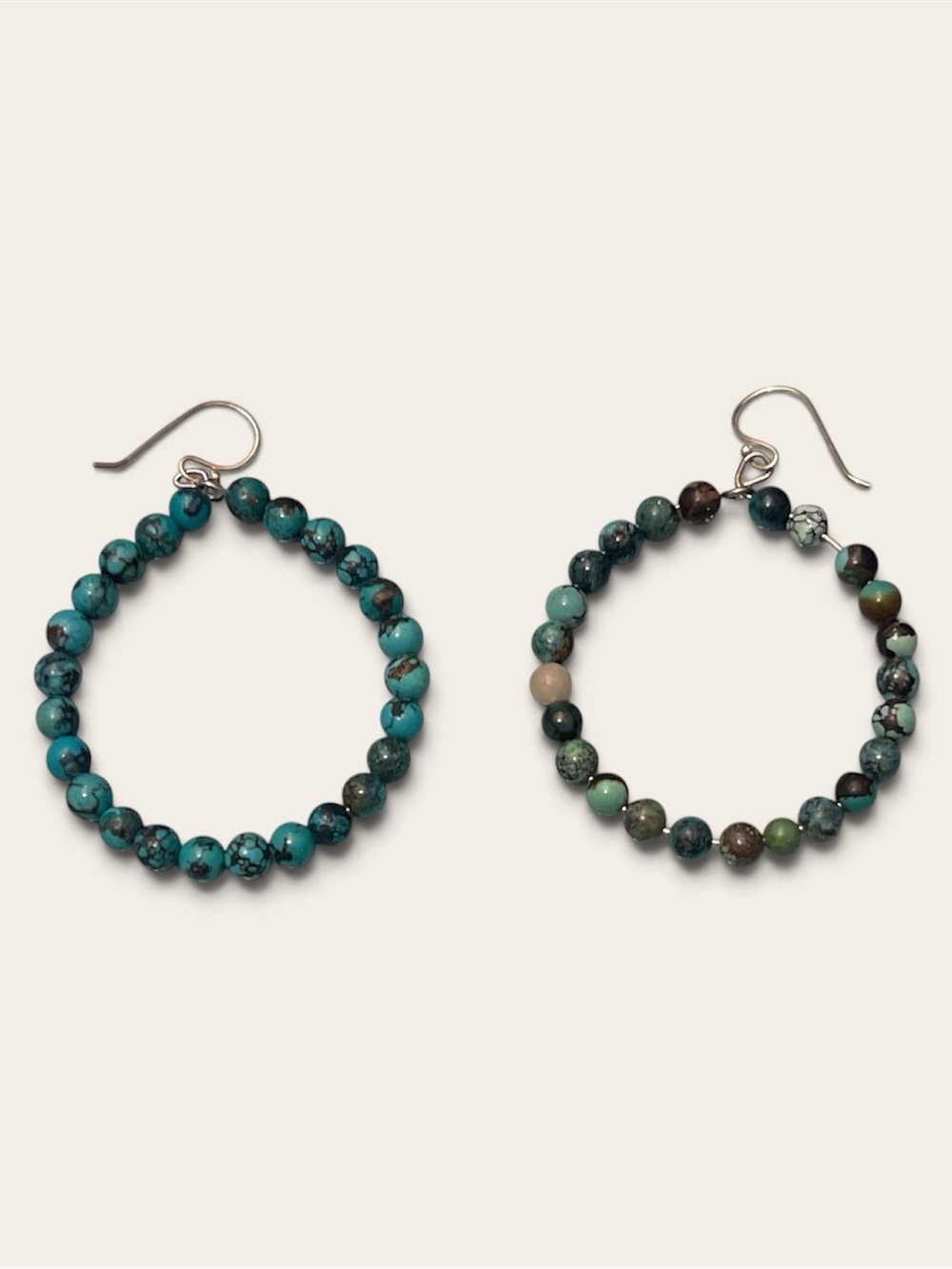 Turquoise Beaded Hoop Earrings - Women Jewelry